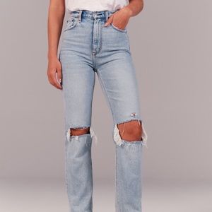 90s straight ultra high rise straight leg light wash ripped best selling jeans